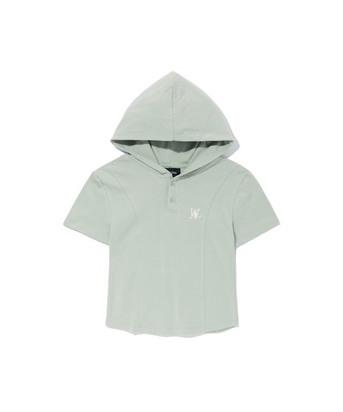 MUSINSA | ウアロン Slim soft hood T-shirt - MINT