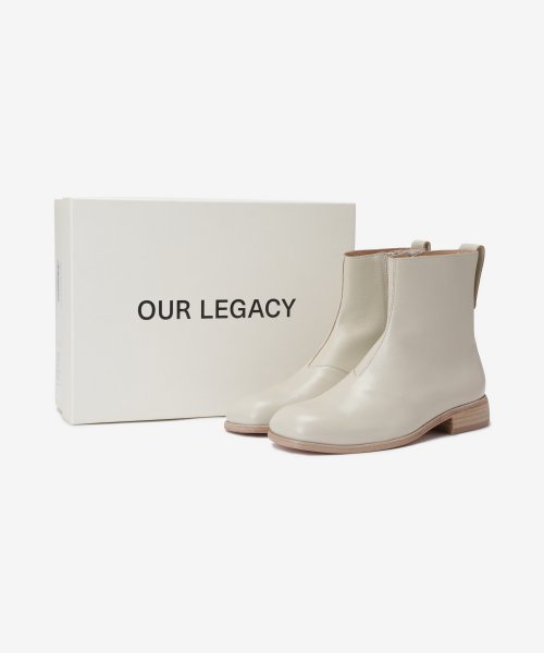 White hot sale leather booties