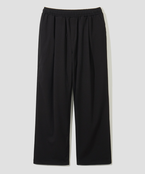 Широкие слаксы на резинке с одной складкой Black