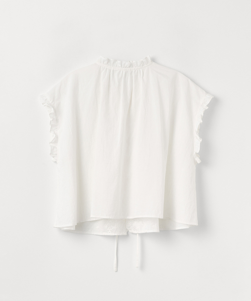 SCALLOP FRILL BLOUSE WHITE