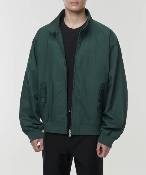 COTTON HARRINGTON JACKET DEEP GREEN
