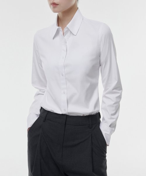 Womens Slim Fit Shirt [White] thumbnail 9