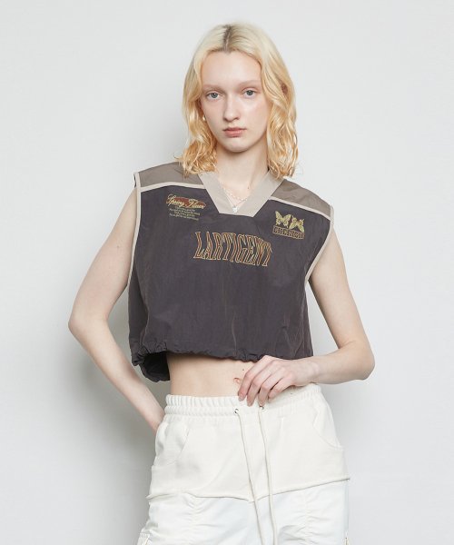 L3 NYLON STRING VEST BROWN