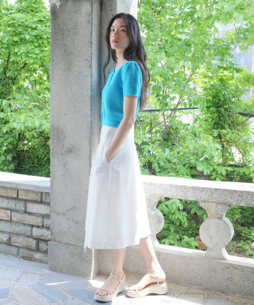 CROP CARDIGAN BLUE