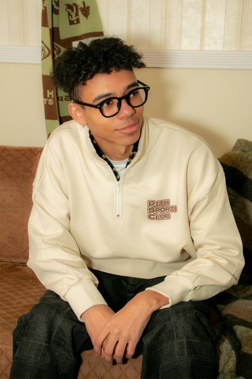 Pithsports Half Zip up Sweatshirt Ivory