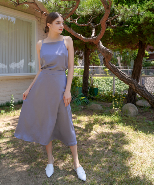 Сатиновый топ без рукавов Grey [T32]