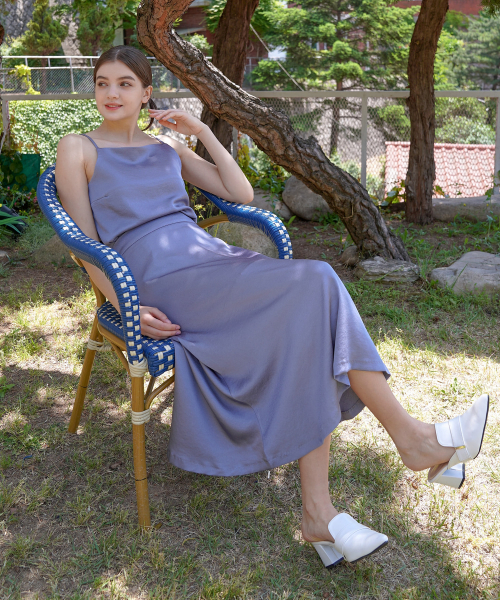 Сатиновый топ без рукавов Grey [T32]
