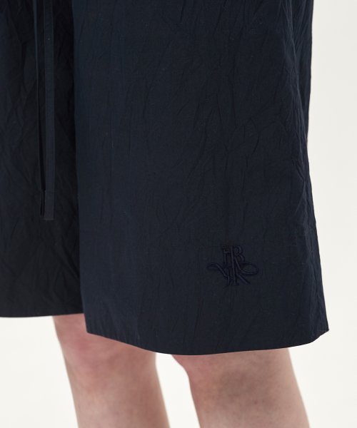 Хлопковые шорты на завязках Crease_NAVY