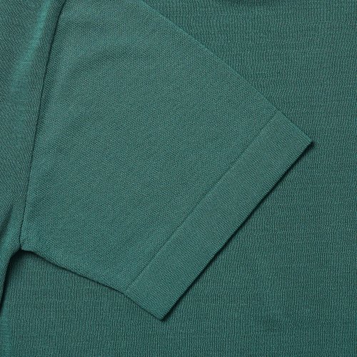 Casual Linen like short sleeve round knit Green