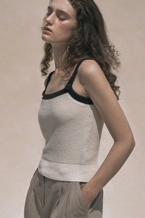 Anne knit sleeveless Ivory