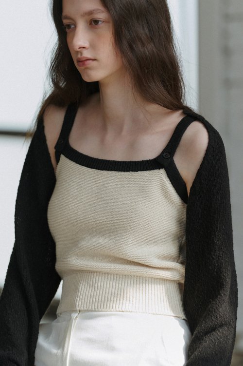 Anne knit sleeveless Ivory
