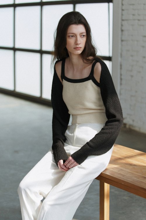 Anne knit sleeveless Ivory