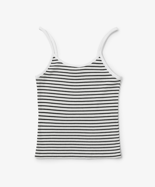 Трикотажный топ в рубчик в полоску White 4W2321006