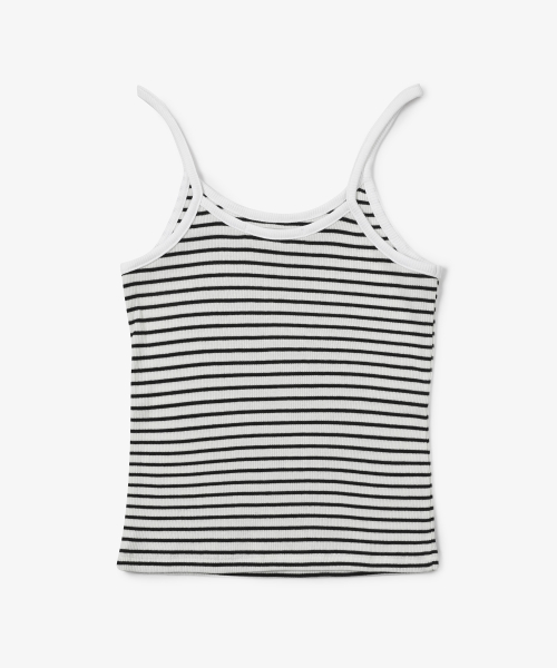 Трикотажный топ в рубчик в полоску White 4W2321006