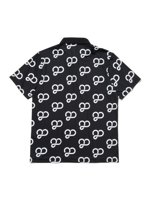 Мужская футболка поло с узором из логотипов 20 [BLACK]