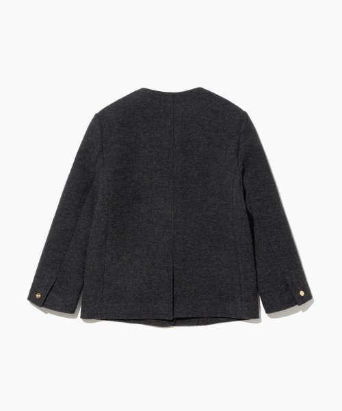 WOOL TWEED HALF JACKET CHARCOAL