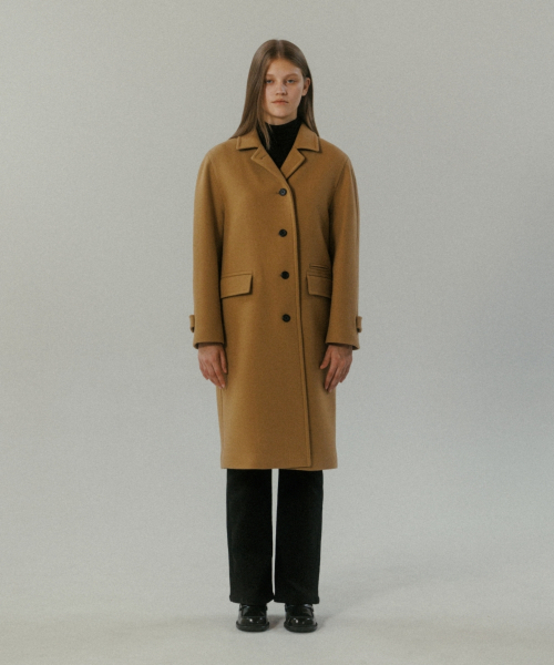 WOOL CASHMERE SINGLE COAT CAMEL