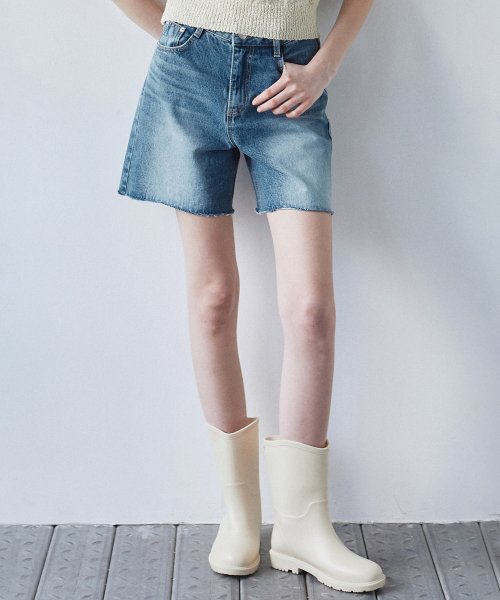 CUTTING деним HALF PANTS_BLUE
