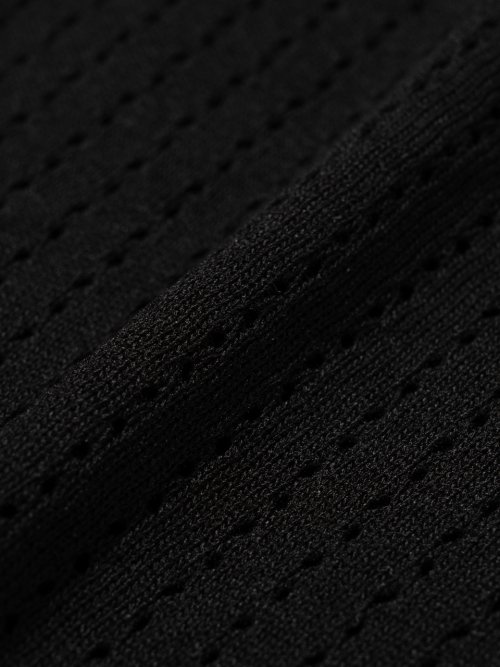 Женский кроп-трикотаж с коротким рукавом и воротником [BLACK]