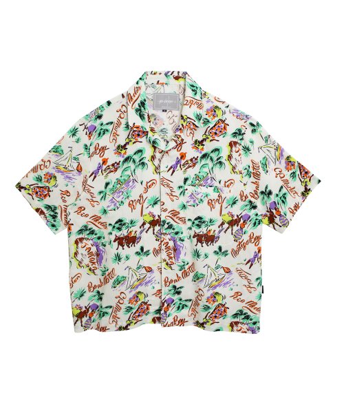 Open collar гавайская рубашка