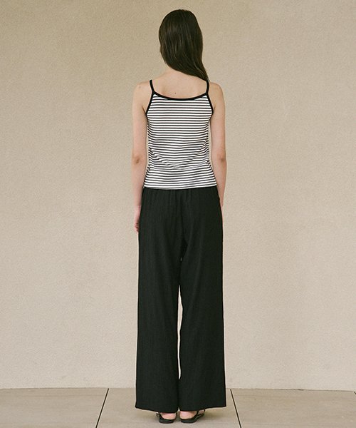 pleats banded брюки-чёрный