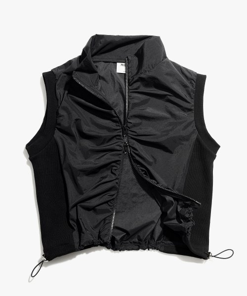 TS NYLON SHIRRING жилет (чёрный)