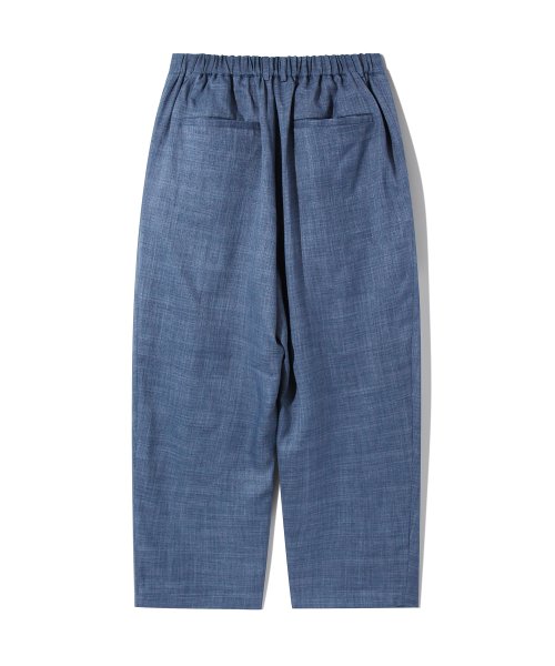 Two-tuck широкий banding slacks P14 деним Texture Indigo