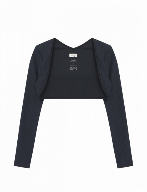 RIBBED CARDIGAN_BLACK