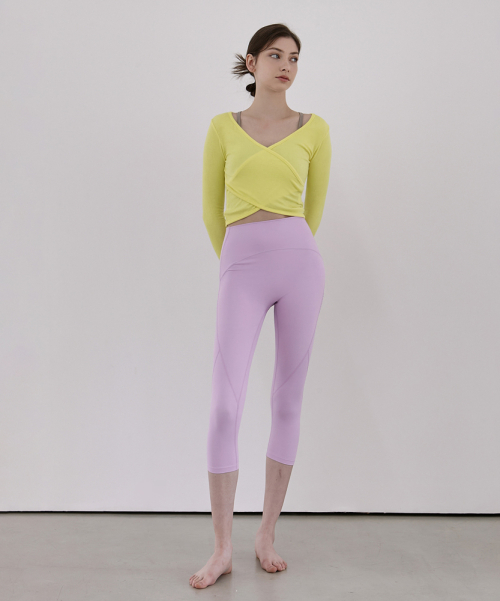 Женские леггинсы 7/8 DEVI-B0062-Lavender для йоги и пилатеса