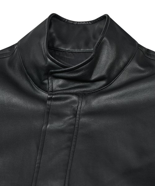 Кожаная куртка фиштейл 86-IRO232 с завязками Black
