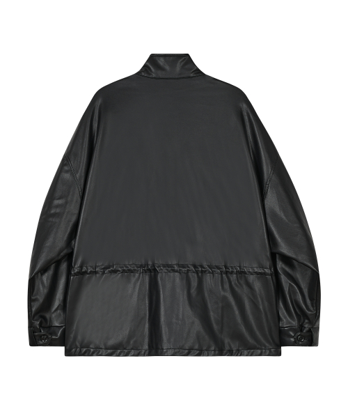 Кожаная куртка фиштейл 86-IRO232 с завязками Black