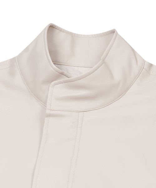 Кожаная куртка-фиштейл 86-IRO232 с завязками Ivory