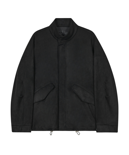Замшевая куртка фиштейл на завязках 86-IRO233 Black