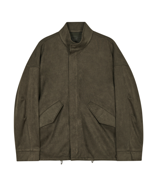 Замшевая куртка-фиштейл 86-IRO233 с завязками Khaki