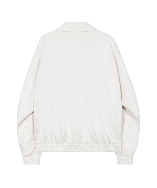 Замшевый бомбер 86-IRO253 Curved (Ivory)