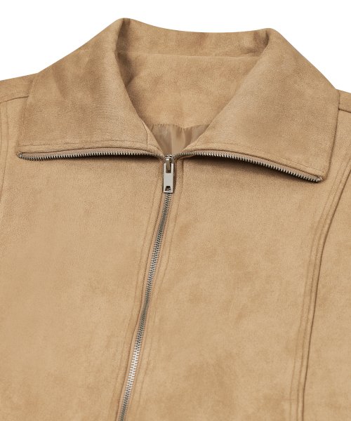 Замшевая куртка-бомбер 86-IRO253 Camel