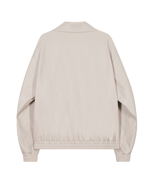 Кожаный бомбер 86-IRO254 Curved Ivory