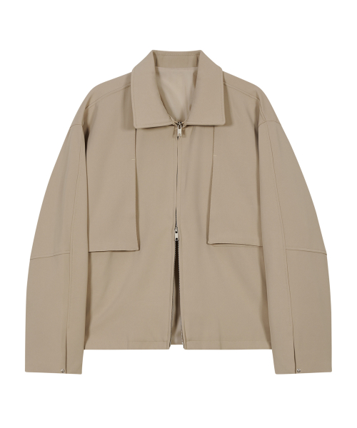 Жакет 86-IRO241 Light Beige с планкой в тон