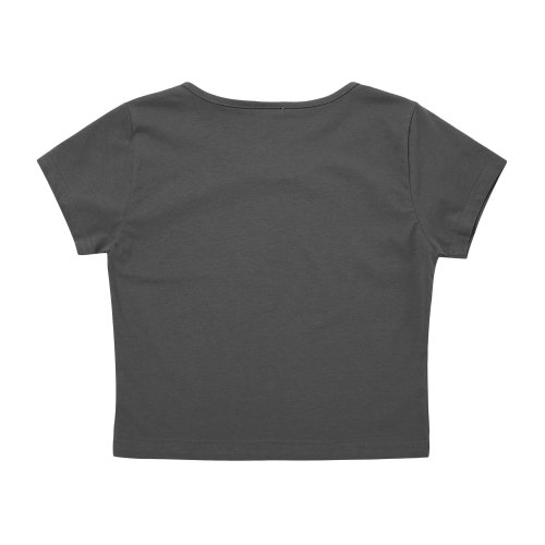 MUSINSA | HUG YOUR SKIN Ribbon Corset T-Shirt (Charcoal)