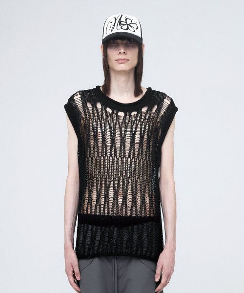 SPARSE KNIT жилет (UNISEX) IVORY