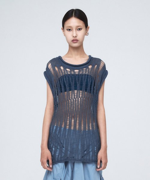 SPARSE KNIT жилет (UNISEX) IVORY