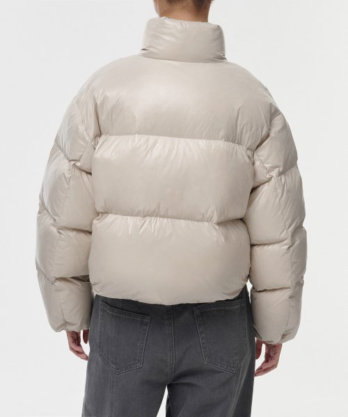 Женский глянцевый пуховик [Beige]