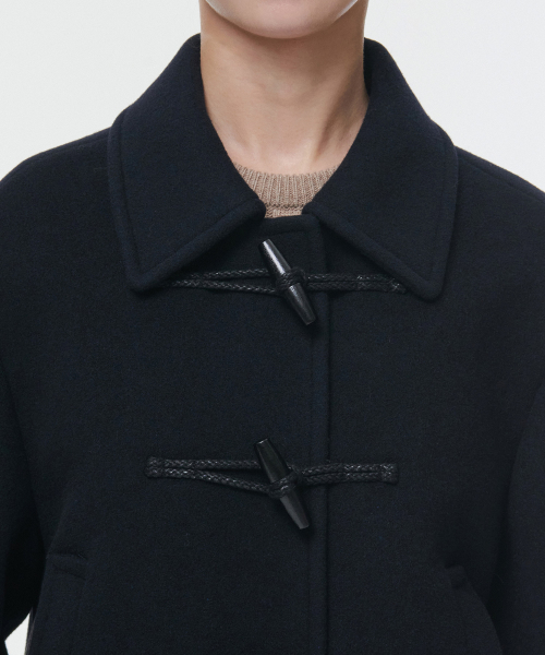 Женское короткое дафлкот из шерсти [Navy]