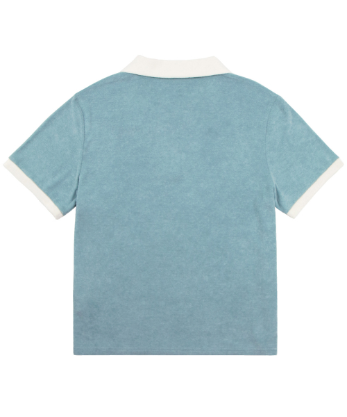 Футболка тери с открытым воротником GREY BLUE