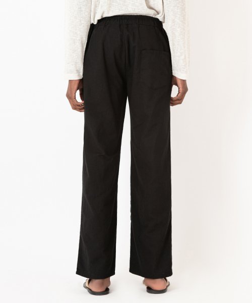 Свободные широкие брюки из льна (BLACK)