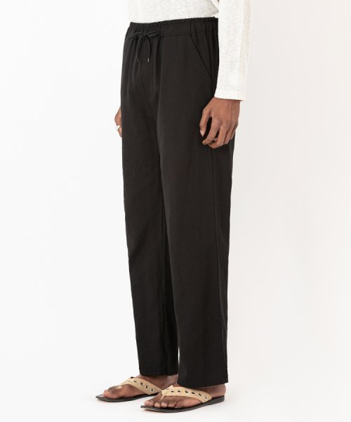Свободные широкие брюки из льна (BLACK)