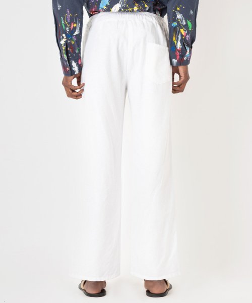 Свободные широкие брюки из льна (WHITE)