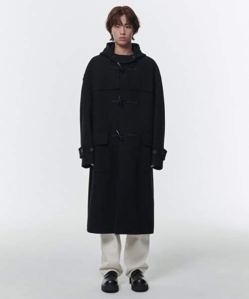 Сверхсвободный дафлкот из шерсти Black