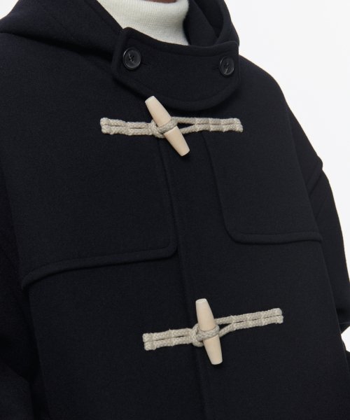 Дафлкот оверсайз из шерсти [Navy]