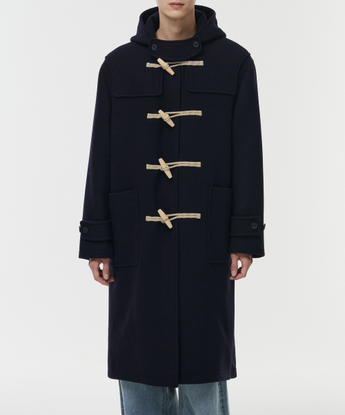 Оверсайз дафлкот из шерсти [Navy]